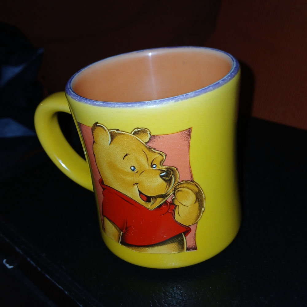 Yellow Mug with Cartoon Bear Design